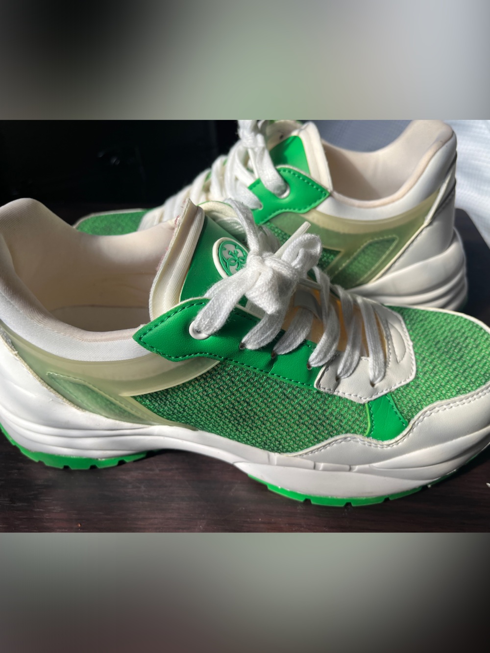 GUESS Green & White Athletic Sneakers - Stylish Comfort